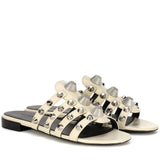 Metal Riveted Decorative Flat Slippers, Large Size Sandals, Sandals, New Summer