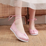 Breakj Shoes Round Head Woven Brocade Ming Made Ancient Style Ancient Costume Flat Shoes Summer Women's Single