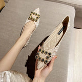 Breakj The Autumn Of 2023, The New Soft-Soled Tip Flat-Soled Single-Shoe Women's Bean Shoes Net Red Light Evening Wind Gentle