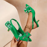 Breakj And Cool Slippers Femininity 2025 Spring And Summer New Flat Bows Fashion One-Word Water Drill