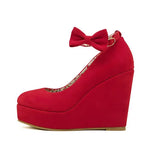 Breakj Version Of Large-Size Shoes Heel With A Shallow Mouth With Round Head Red Wedding Shoes High Heel Single Shoes Waterproof Women's