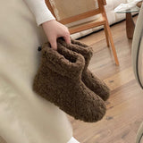 Breakj Winter New Hairy Snow Boots Women Add Velvet Add Thick Warm Cotton Shoes Wool Shoes Big Cotton Ankle Boots