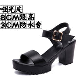 Breakj And Thick Waterproof Table Sandals Women High Heel With Heel Toe Model Show Shoes Buckle With Fish Mouth Sandals Shoes