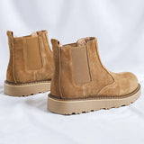 Breakj Boots Men's Mid Top Autumn / Winter British Vintage Martens Go With Low Top Desert Yellow Boots