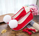 Breakj Shoes, Hanfu Shoes Ancient Style Ancient Costume Flat National Style Pure Color Lovely Girl Bright Cloth