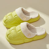 Breakj Fur Couple Cotton Slippers Women Wear Detachable Warm Waterproof And Velvet Indoors