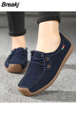 Women's 2023 Fashion Cotton Peas Shoes Socofy Velvet Casual Shoes Lace Up Flats Shoes Non Slip Women Loafers Zapatos