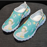 Women Flats Shoes Slip On Women Shoes Sneakers Platform Loafers Flats Shoes Women Mesh Cartoon New Female Shoe