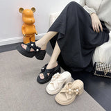 Breakj Wind Flower Thick Bottom Slippers Female Wear Female 2023 Summer New Fashion Beach Open Toe Slippers