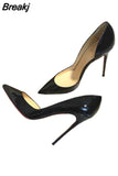 side empty pointed toe 12cm 10cm 8cm high thin heels nightclub work plus size 33-46 concise women pumps QKOU003