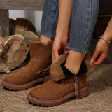 Breakj The Winter Of 2025, The New Snow Boots Woman And The Woman With Velvet Thicken And Warm Fashion Casual Cotton
