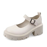 Breakj Summer Large-Size New Mary Jane Women's Shoes Thick Heel Thick-Soled JK Uniform Single-Shoe High-Heeled Women's Retro