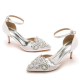 Breakj Cm Fine Heel Large-Size Sandals Banquet Women's Shoes Water Drill Tips High Heel Sandals And Sandals Dress Dress Long