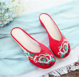 Breakj Summer Color Embroidery Leisure Walk Embroidered Cloth Shoes Women's Cloth