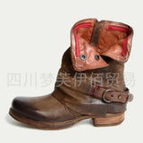 Breakj Autumn And Winter Fashion Women's Boots Shoes Side With Low-Heeled Short-Sold Short-Shoe Belt Buckle Metal Side