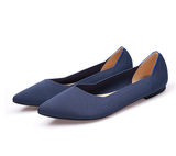 Polyester Shoes Women Spring Flats Pointy Toe Ballerinas Ladies Stretch Knitted Loafers Femme Daily Dress