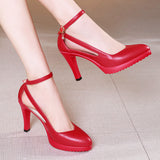 Spring And Autumn Pointed Large-Size Wedding Dress Shoes, Stilettos, Hollow Models, Cheongsam, Walking Shoes, Single