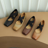 Pig Nose Shoes Female Spring 2024 New Inside And Outside Full Leather Retro Wind Ballet Shoes