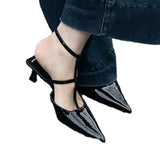 Women Low Heels Sandals Pointed Toe Slippers Summer Sexy Shoes 2024 Dress Slingback Slides Flip Flops Pumps Chaussures