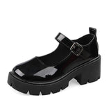 Breakj Summer Large-Size New Mary Jane Women's Shoes Thick Heel Thick-Soled JK Uniform Single-Shoe High-Heeled Women's Retro