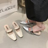 Breakj Women In The Spring And Summer 2025 New French Bag Head With Cool Drag Side Head Coarse Heel Wearing Fashion High
