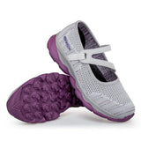 New Mesh Breathable Casual Shoes Women 2021 Comfort Light Walking Shoes Slip on Flat Mom Shoes Non-slip Chaussure