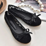 New Women Flats Shoes Ballet Flats Fashion Bow-Knot Women Shoes Slip On Cut Outs Flat Sweet Hollow Summer Female