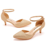 Breakj Cm Large Hollow Sandals Low Heel Pointy Shoes White Pointed Wedding Shoes Women Wedding Photography Women
