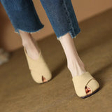 Semi-Slippers Women Wear 2024 New Korean Soft-Soled Soft-Soled French Sandals With Flat