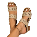 Breakj Summer New Large-Size Women's Sandals Retro Slope And Slippers Large-Size Hollow Slope And Cool Slippers