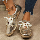 Breakj Patchy Fork Women's Spring And Autumn New Flat-Bottomed Retro Front-Lace