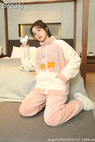 Women's Warm Home Clothes Sleepwear Ladies Flannel Thick Coral Fleec Oversized Woolen Pijama Zipper Plush Coral