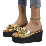 Sale Top Cowhide Platform Summer Shoes Women Sandals Slippers 2021 Fish Head Wedges Sandals High Heels Shoes Summer