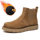 Breakj Boots Men's Mid Top Autumn / Winter British Vintage Martens Go With Low Top Desert Yellow Boots
