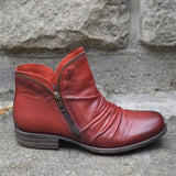 Breakj Women's Boots In Autumn And Winter 2023 Low-Heeling Double-Linked Martin Boots Large-Size Casual Ladies Short