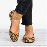 Fall Vintage Plus Size New Mom Shoes Flat Heel Single Shoes Shallow Mouth Elastic Strap Round Head Women's