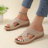 Breakj New Large-Size Slippers Retro Car Line Anti-Slip Round Slope And Comfortable Word Cool Slippers
