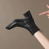 Breakj Fashion Square Head Sleeve Show Slim And Premium Chelsea Boots Winter New Pleated Short