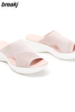 Women Sandals 2023 New Summer Sandals Soft Bottom Wedges Chaussure Femme Casual Low Heels Summer Shoes For Women Slippers