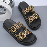 Breakj Summer New One-Legged Retro-Soled Sandals Belt Buckle Fashion Bhikeen
