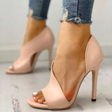 Size Sandals Female Summer New Fish Mouth Face Thin Heel Set Heel Female