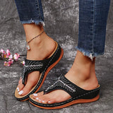 Breakj 2025 Summer Large-Size African Thick Bottom Slope With Flip-Flops Casual Flat Beach Wearing
