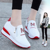 Platform Wedges Women's Sneakers Spring High Quality Rhinestone Mesh Breathable Increased Women's Shoes Casual