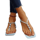 Breakj New Sandals Women Flat Head Beaded Women Sandals Fashion Style