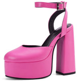 Dropshipping Buckle Cover Toe High Heels women's Sandals Thick Platform Shoes Summer Trendy Fashion Elegant