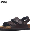 Fashion Double Buckle Cork Sandals 2023 New Women Summer Beach Casual Outside Non-slip Sandalias