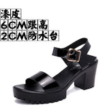Breakj And Thick Waterproof Table Sandals Women High Heel With Heel Toe Model Show Shoes Buckle With Fish Mouth Sandals Shoes