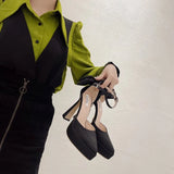 Spring New High Heel Waterproof Platform Single Shoe Spot