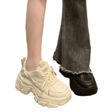 Breakj Dad Shoes Women's Height Increased 2025 Spring New Small Man Showing High Thick Bottom Fried Street Sneakers