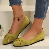 Women's 2025 New Bean Shoes Knitted Flat Shoes Shallow Flying Shoes Large Women's